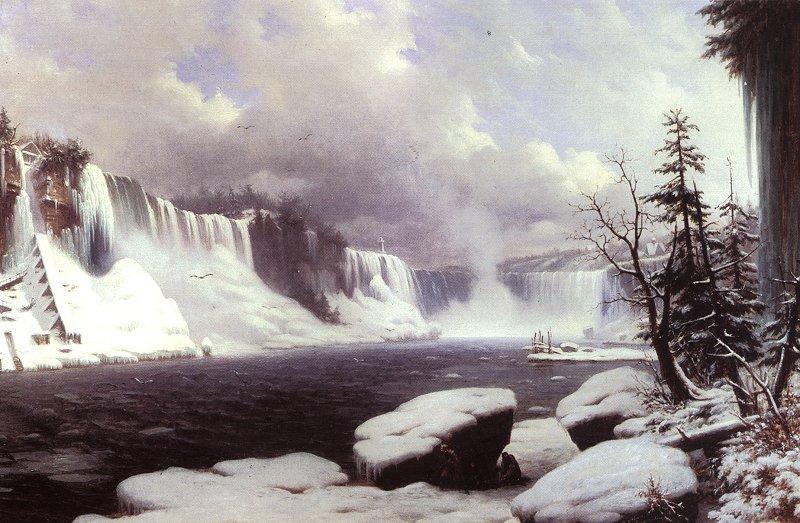 Hyppolyte Victor Sebron Winter at Niagara Falls Germany oil painting art